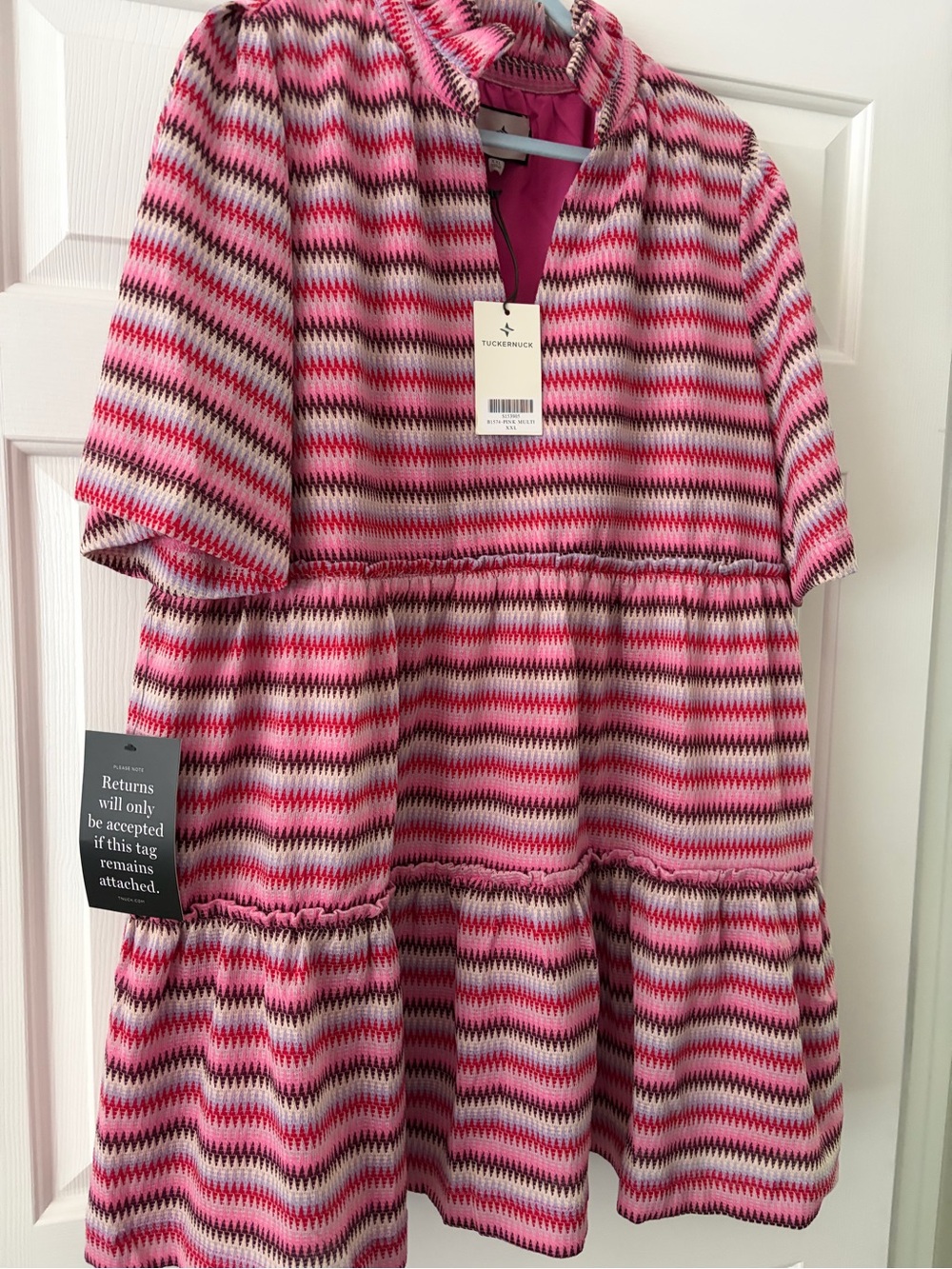 Tuckernuck Pink Red Lavender Zigzag Knit dress - Picture 4 of 4